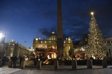 The 2019 Vatican nativity scene and Christmas tree Credit Vatican Media
