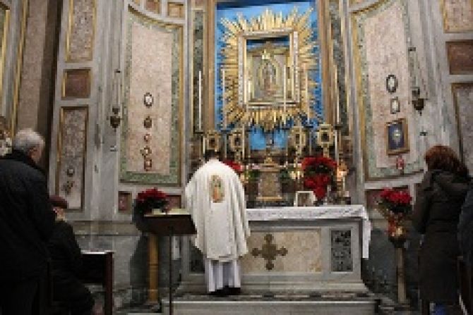 The Basilica of San Nicola in Carcere Italy holds the first copy of the image of Our Lady of Guadalupe and celebrates her Feast Dec 12 2013 Credit Alan Holdren CNA 2 CNA