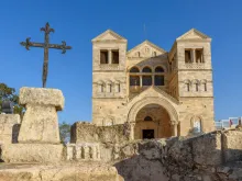 The Basilica of the Transfiguration on Mount Tabor in Israel. 