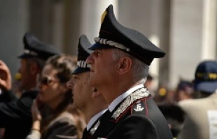 The Carabinieri, or Italian Police Force, participate in a special Mass in St. Peter's Square on June 6, 2014.   Daniel Ibáñez/CNA.