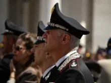 The Carabinieri, or Italian Police Force, participate in a special Mass in St. Peter's Square on June 6, 2014. 