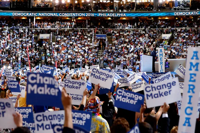 The Democratic National Convention in Philadelphia PA on July 26 2016 Credit Aaron P Bernstein Getty Images CNA