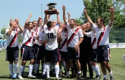  The North American Martyrs celebrate winning the Clericus Cup two years in a row on May 18, 2013. ?w=200&h=150