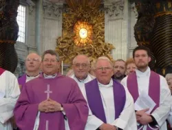 The Ordinary, Monsignor Keith Newton, and other members of the Personal Ordinariate of Our Lady of Walsingham pose in St. Peter's Basilica in February 2012.?w=200&h=150