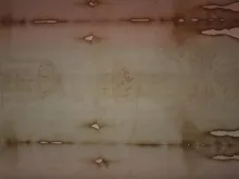 The Shroud of Turin in the Cathedral of Turin during the public opening of the Shroud on April 19 2015. 
