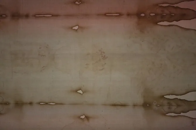 The Shroud of Turin 1 in the Cathedral of Turin during the public opening of the Shroud on April 19 2015 Credit Bohumil Petrik CNA 4 19 15