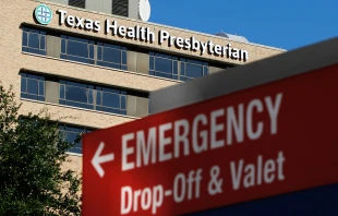 The Texas Health Presbyterian Hospital in Dallas, Texas where Nina Pham is being treated for Ebola virus, Oct. 14, 2014.   Mike Stone/Getty Images News/Getty Images.