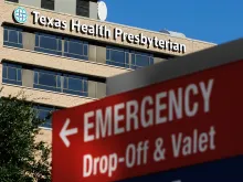The Texas Health Presbyterian Hospital in Dallas, Texas where Nina Pham is being treated for Ebola virus, Oct. 14, 2014. 