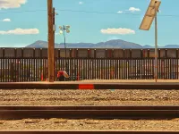 The US-Mexico border fence in El Paso, Texas.