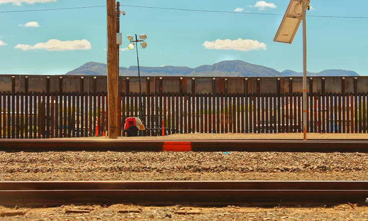The USMexico border fence in El Paso Texas CNA