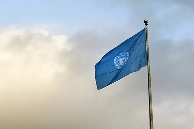 The United Nations flag flies outside UN Headquarters September 20 2011 Credit UN Photo Mark Garten CNA US Catholic News 6 3 13