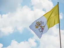 The flag of Vatican City. 