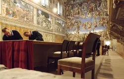 The Vatican's Sistine Chapel is prepared in advance of the conclave March 10, 2013. ?w=200&h=150