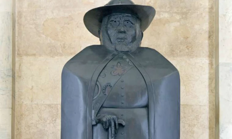 The bronze cast of Marisol Escobars Father Damien in the National Statuary Hall detail public domain