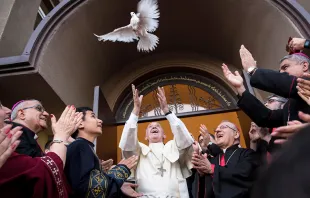 The celebration of evening prayer at the Chaldean Catholic Church in Tbilisi, Georgia, during Pope Francis' visit to the country of Georgia from Sept. 30-Oct. 2, 2016.   L'Osservatore Romano.