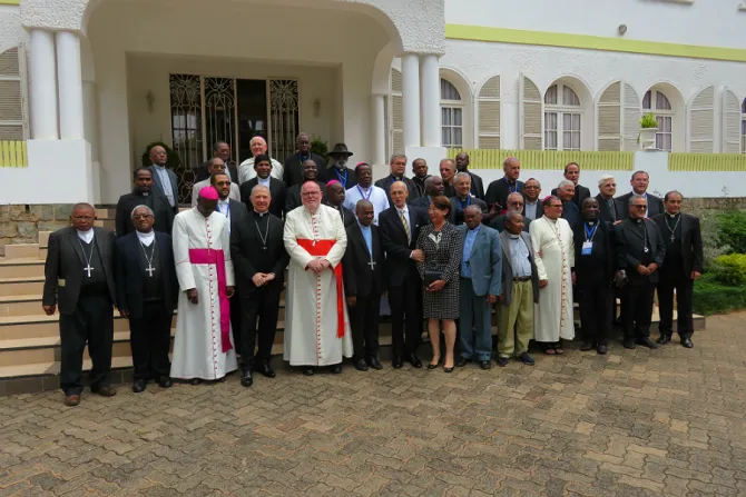 The delegations from Africa and Germany in the garden of the apostolic nunciature in Antananarivo Madagascar May 2018 Credit  Deutsche Bischofskonferenz Kopp CNA