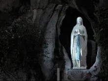 The grotto at Lourdes where Our Lady appeared.