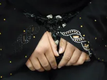 The hands of a Syrian woman living as a refugee in Jordan. 