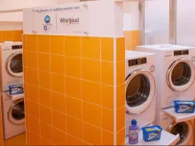 The new laundromat organized by the papal charities office and the Community of Sant'Egidio. 