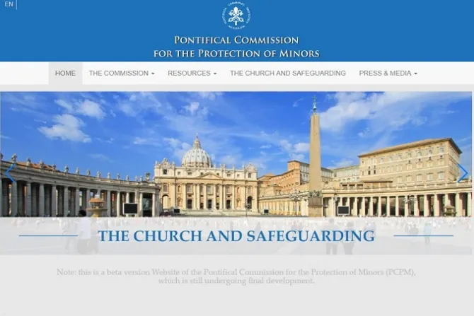 The new website for the Pontifical Commission for the Protection of Minors Credit Screenshot CNA