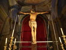 A crucifix in Rome's Basilica of Santa Maria in Trastavere. 