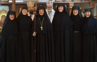 The nuns of Christ the Bridegroom Monastery in Burton, Ohio, with Bishops Milan Lach and John Kudrick, following a Hierarchical Divine Liturgy, Sept. 30, 2019.   Christ the Bridegroom Monastery.