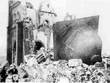 The ruins of Immaculate Conception Cathedral in Nagasaki, Jan. 7, 1946. 