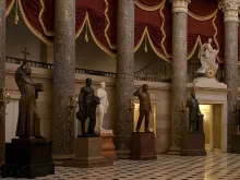 The statue of Father Junipero Serra (Far Left) inside the National Statuary Hall in Washington D.C.