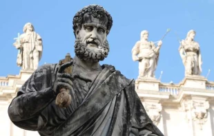 The statue of St. Peter inside the Vatican's St. Peter's Square, Jan. 19, 2015.   Bohumil Petrik/CNA.