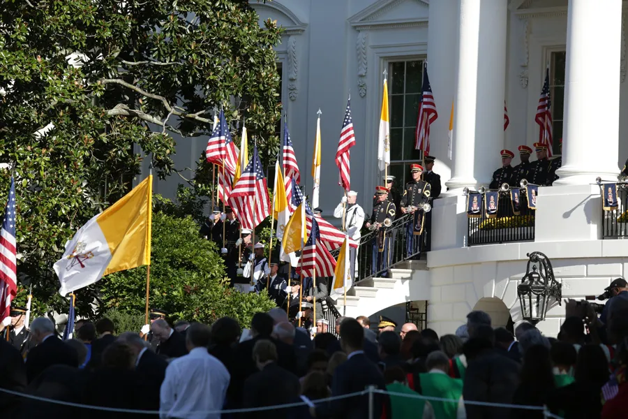 The welcoming ceremony for Pope Francis at the White House, Sept. 23, 2015. ?w=200&h=150