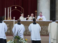 Then-Deacon Michael Baggot assisting at Mass with Pope Francis June 18, 2017. 
