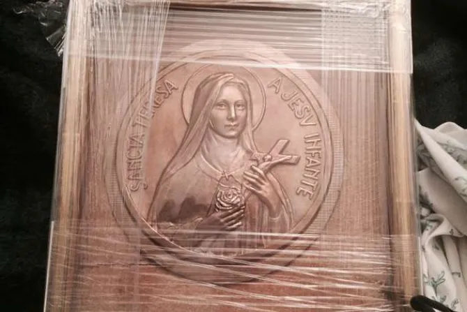 This image of St Therese of Lisieux was a gift presented to Pope Francis by French journalist Caroline Pigozzi Photo courtesy of Caroline Pigozzi