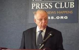 Former U.S. Ambassador to the Vatican Thomas P. Melady speaks at the Nov. 2, 2011 press conference at the National Press Club 