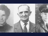 Miss Charlene Richard, Mr. Auguste “Nonco” Pelafigue, and Lt. Father Verbis Lafleur. (Courtesy of the Diocese of Lafayette)