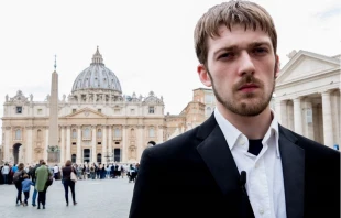 Tom Evans, the father of Alfie Evans, after his meeting with Pope Francis April 18, 2018.   Daniel Ibanez/CNA.