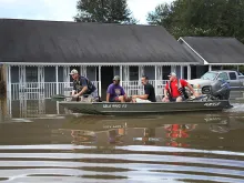 Record-breaking rains pelted Louisiana over the weekend leaving Baton Rouge with historic levels of flooding that have caused at least seven deaths. 