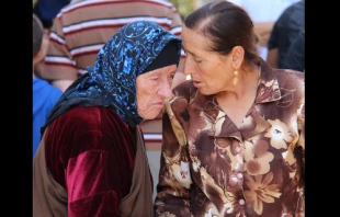 Two refugees at the Church of St. Joseph in Ankawa Erbil.   Maria Lozano.