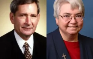US District Court Judge Richard G. Stearns and Sr. Mary Anne Walsh. 