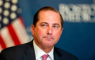 US Secretary of Health of Human Services Alex Azar speaks Nov 6, 2019 in Boston, Massachusetts.