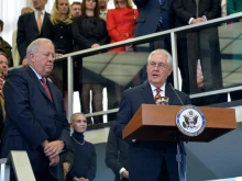 US Secretary of State Rex Tillerson delivers remarks to State Department employees Feb. 2, 2017. 