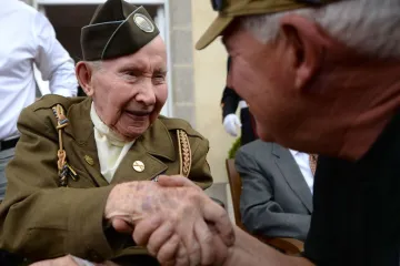 US World War II veteran Joe Riley of the 501th airborn L 98 in Sainte Marie du Mont France on June 6 2019 as part of D Day commemorations Credit Jean Francois Monier AFP Getty Images
