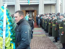 The funeral of Taras Brus, a Ukrainian serviceman who died in Ilovaisk, Donetsk Oblast, in the summer of 2014.