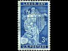 U.S. Labor Day commemorative stamp, issued in 1956. 