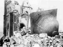 A Catholic Church in Nagasaki, destroyed by the Aug. 9, 1945 atomic bombing of the city. Public domain