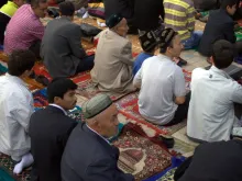 Uyghurs at a mosque in Kashgar, Xinjiang, China, September 2010. 