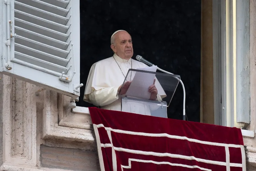 Pope Francis pictured at his window overlooking St. Peter’s Square during an Angelus address. ?w=200&h=150