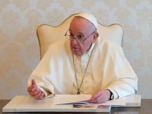 Pope Francis delivers a message for Earth Day, April 22, 2021. Credit: Vatican Media.