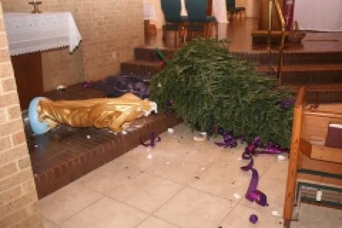 Vandalism at Our Lady of Prompt Succor Credit Office of Communications Diocese of Lake Charles CNA US Catholic News 12 17 12