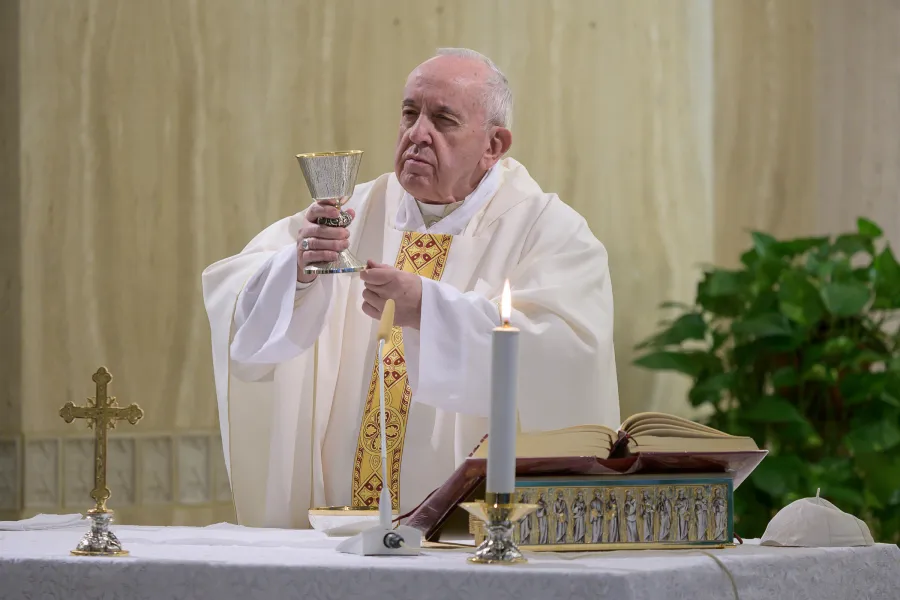 Pope Francis celebrates a morning Mass at the Casa Santa Marta. ?w=200&h=150