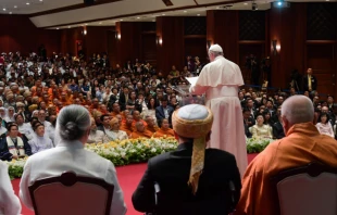 Pope Francis with religious leaders Nov. 22 at Chulalongkorn University in Bangkok, Thailand.   Vatican Media.